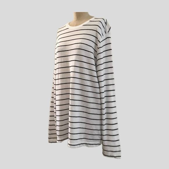Madewell Club Monaco Bundle of 3 Neutral Striped Beige Tops Linen Cotton Large - Picture 7 of 16